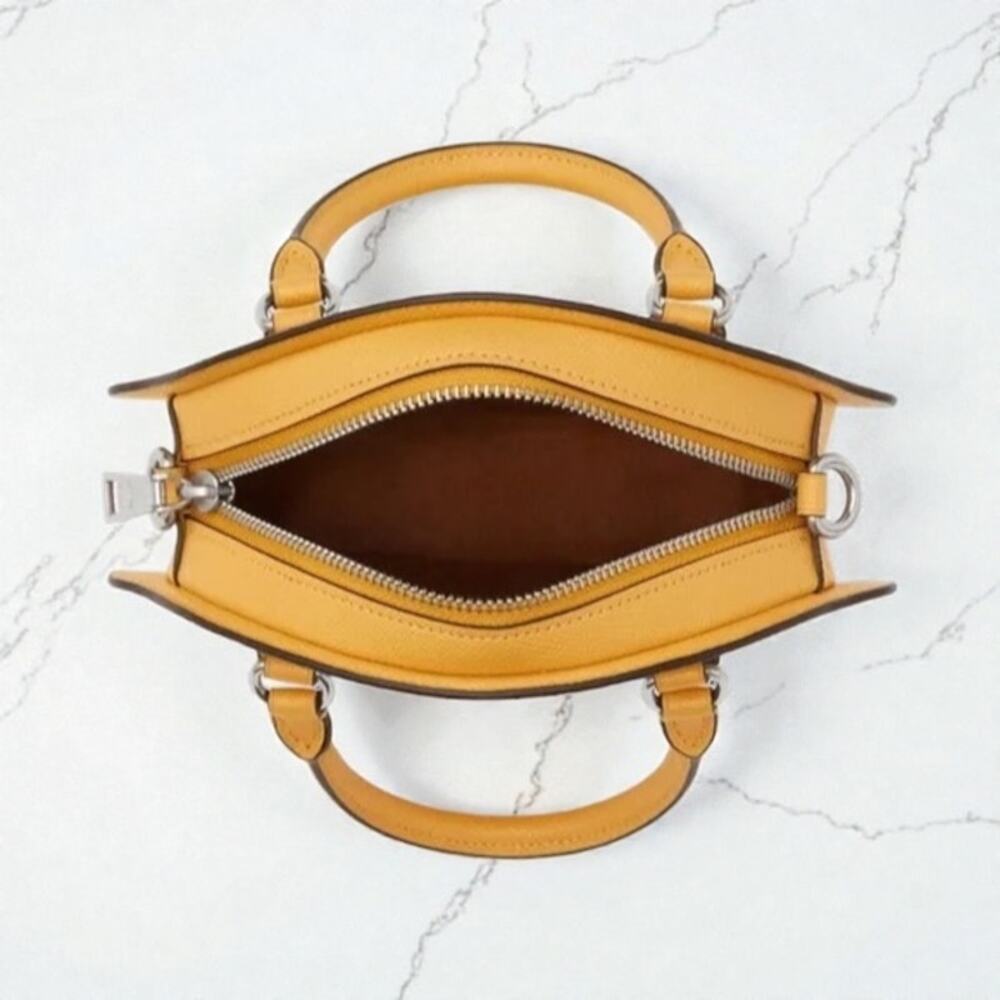 Coach Lemon Crossbody Leather Purse in Honeycomb Yellow CR251 - Picture 3 of 4